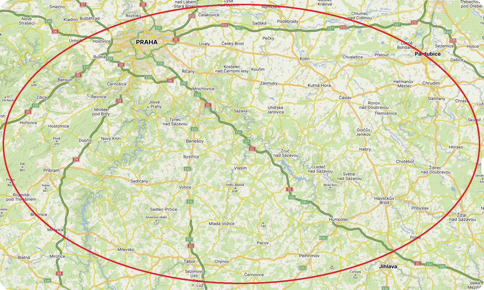 Mapa působnosti Smart‑security.cz